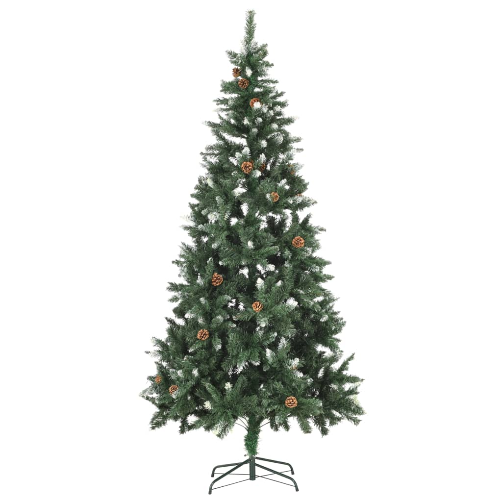 Artificial Pre-Lit Christmas Tree With Pine Cones 210 Cm