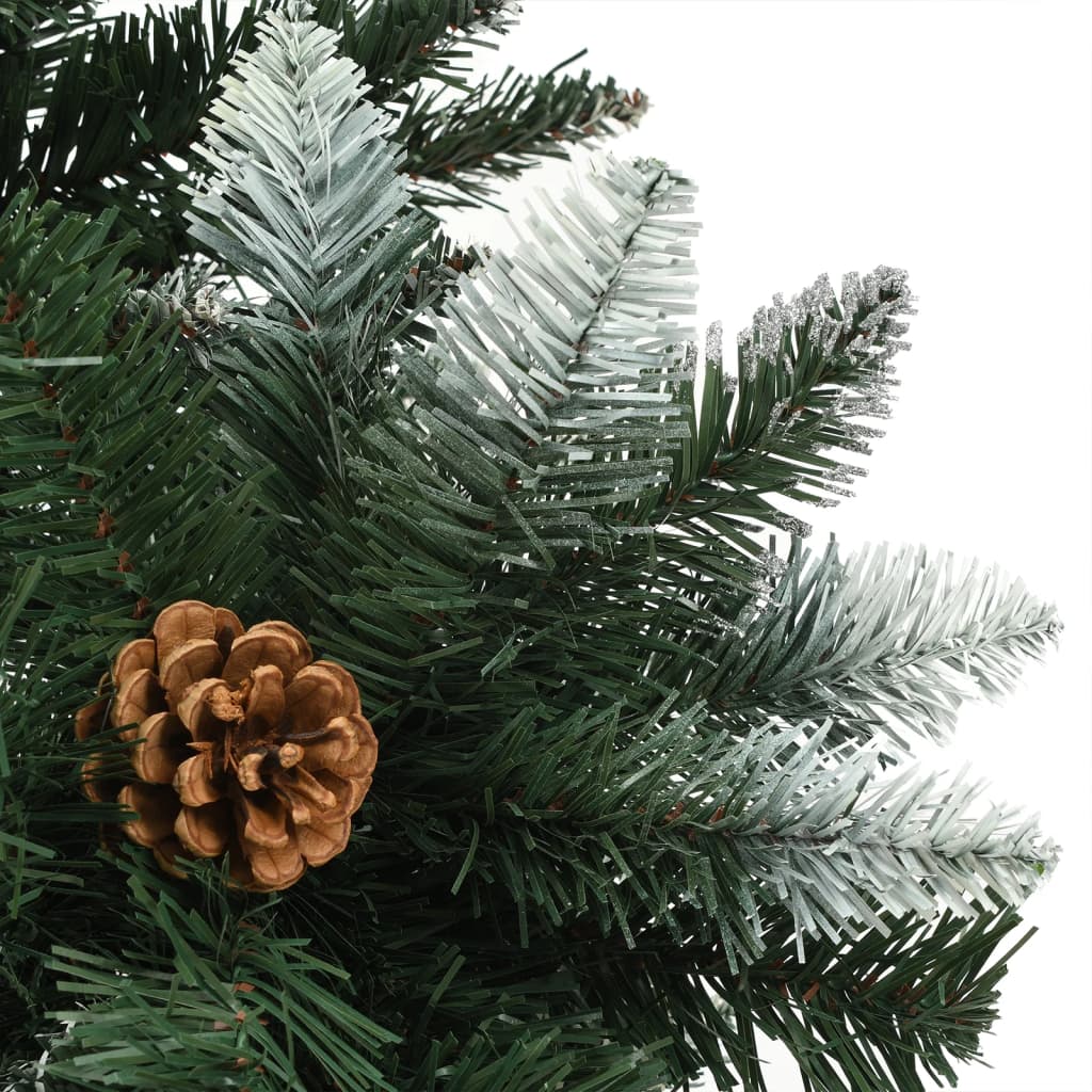 Artificial Pre-Lit Christmas Tree With Pine Cones 210 Cm