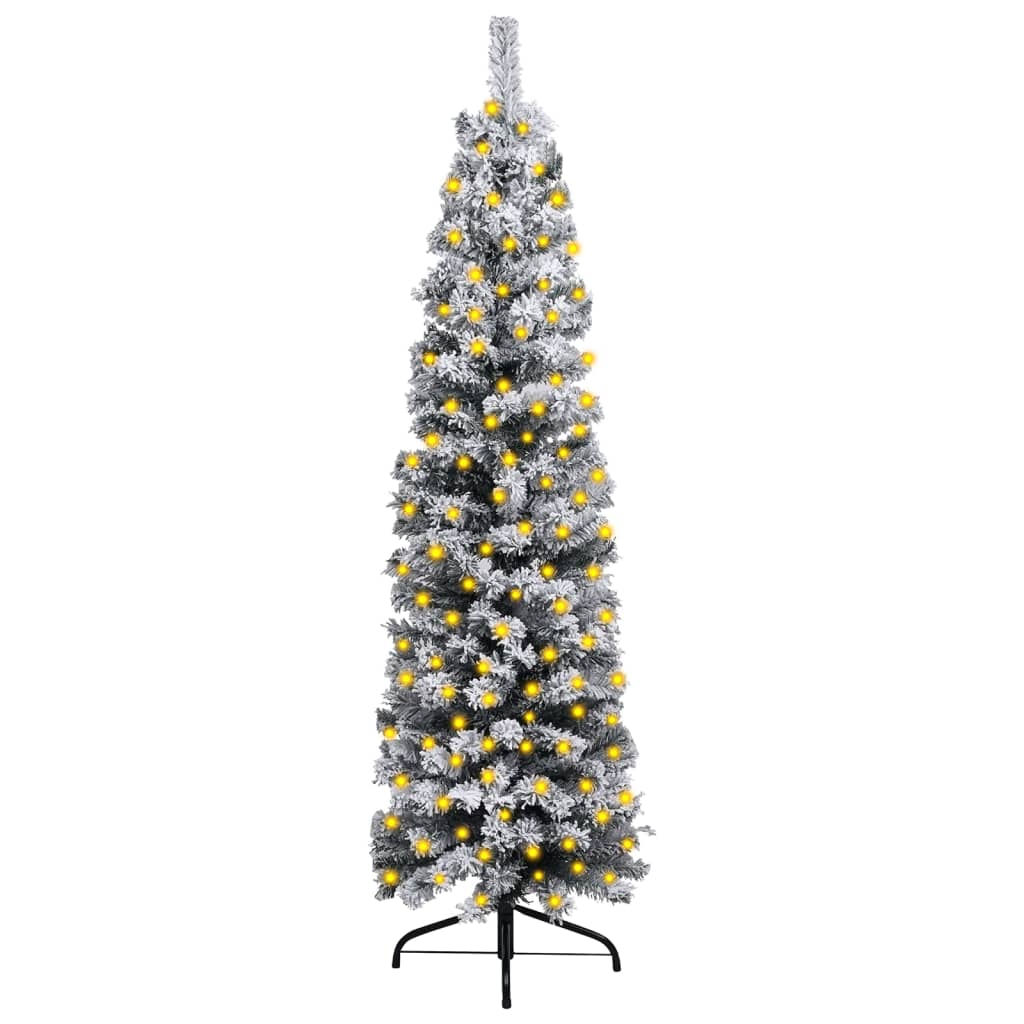 Slim Artificial Pre-Lit Christmas Tree With Ball Set