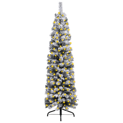 Slim Artificial Pre-Lit Christmas Tree With Ball Set