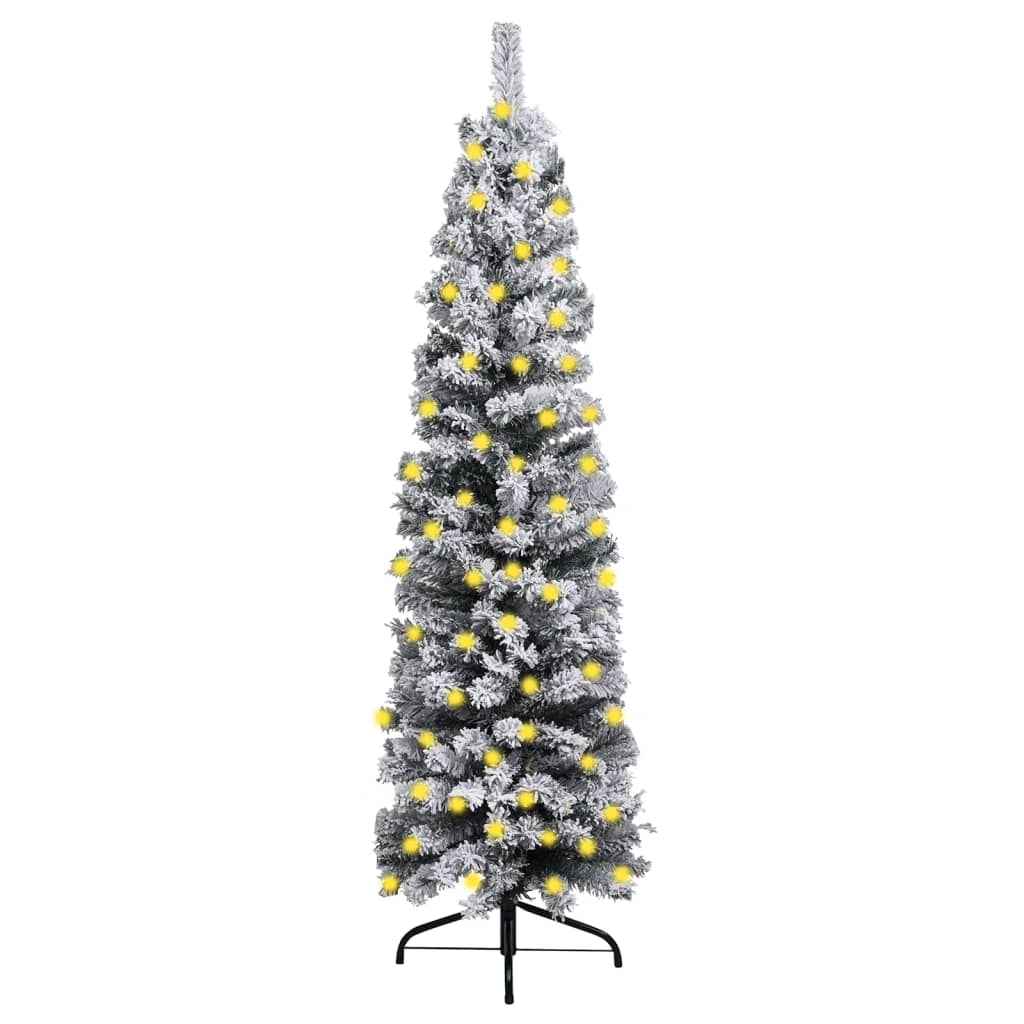 Slim Artificial Pre-Lit Christmas Tree With Ball Set