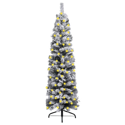 Slim Artificial Pre-Lit Christmas Tree With Ball Set