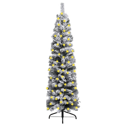 Slim Artificial Pre-Lit Christmas Tree With Ball Set