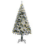 Artificial Pre-Lit Christmas Tree With Flocked Snow Green 180 Cm