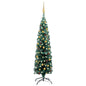 Slim Artificial Pre-Lit Christmas Tree With Ball Set
