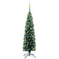 Slim Artificial Pre-Lit Christmas Tree With Ball Set