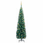 Slim Artificial Pre-Lit Christmas Tree With Ball Set