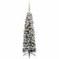 Slim Artificial Pre-Lit Christmas Tree With Ball Set