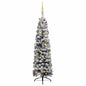 Slim Artificial Pre-Lit Christmas Tree With Ball Set