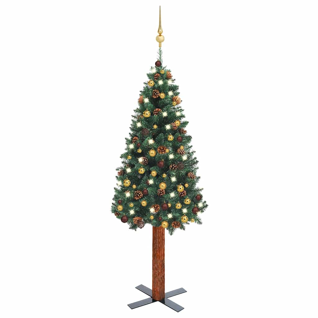 Slim Pre-Lit Christmas Tree With Ball Set Pvc