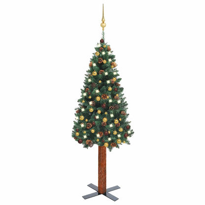 Slim Pre-Lit Christmas Tree With Ball Set Pvc