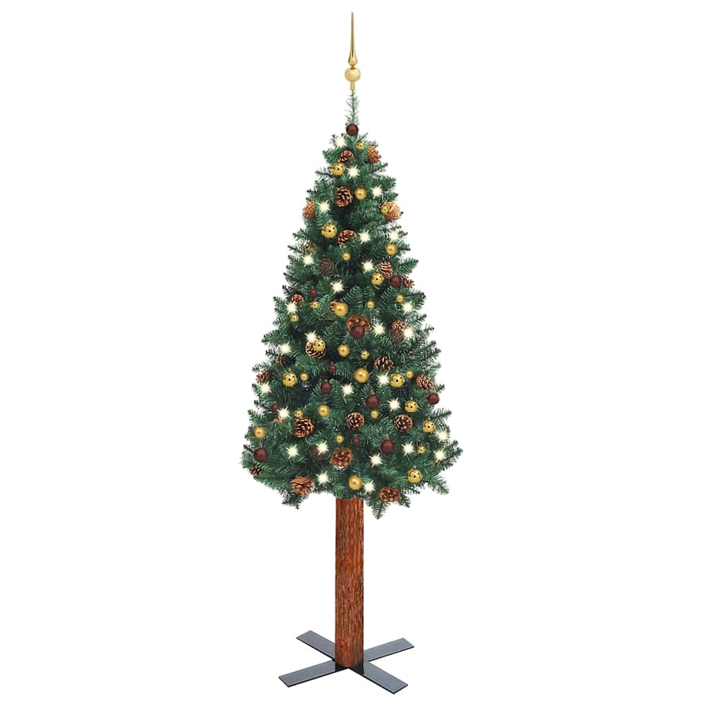 Slim Pre-Lit Christmas Tree With Ball Set Pvc