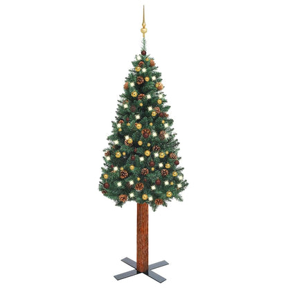 Slim Pre-Lit Christmas Tree With Ball Set Pvc