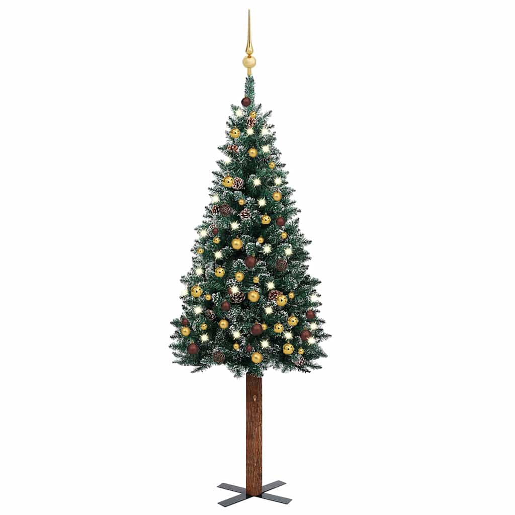 Slim Pre-Lit Christmas Tree With Ball Set Pvc