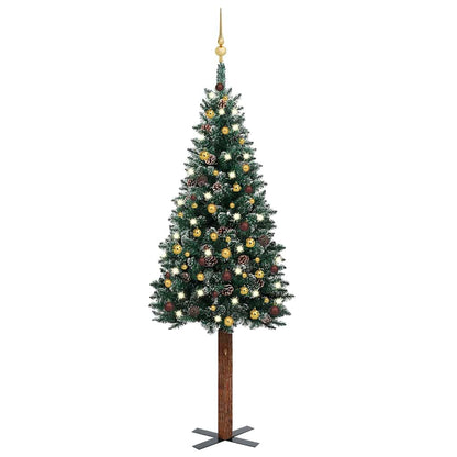 Slim Pre-Lit Christmas Tree With Ball Set Pvc