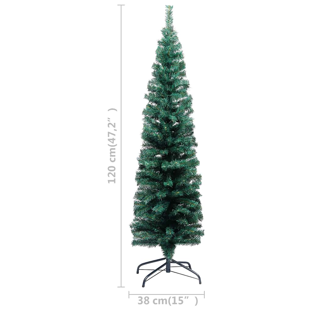 Slim Artificial Pre-Lit Christmas Tree With Ball Set