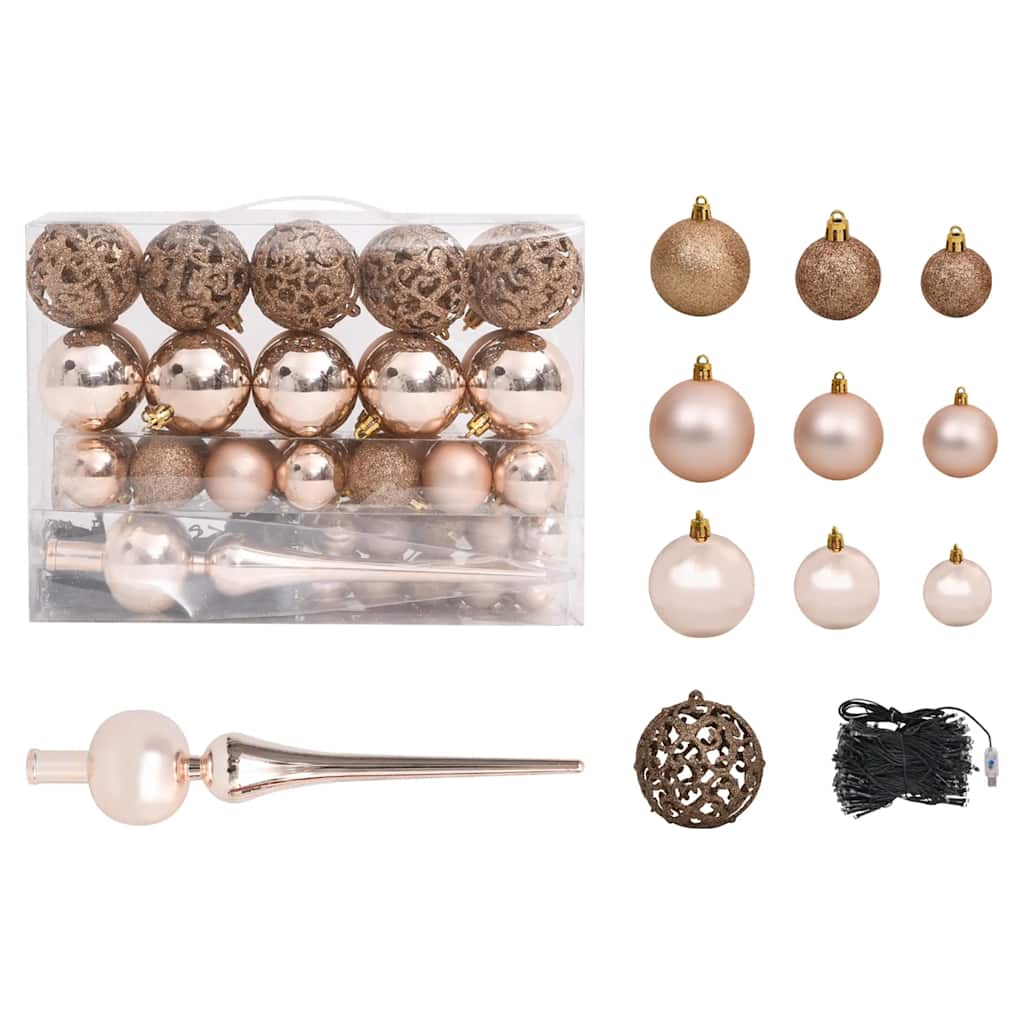 Slim Artificial Pre-Lit Christmas Tree With Ball Set