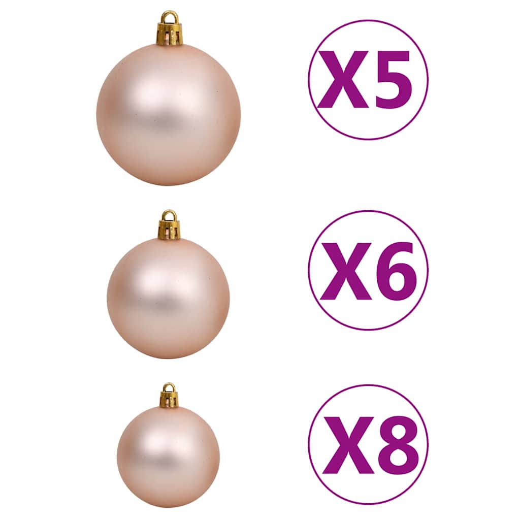 Slim Artificial Pre-Lit Christmas Tree With Ball Set