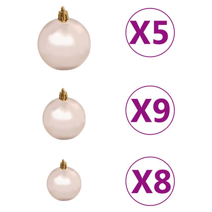 Slim Artificial Pre-Lit Christmas Tree With Ball Set