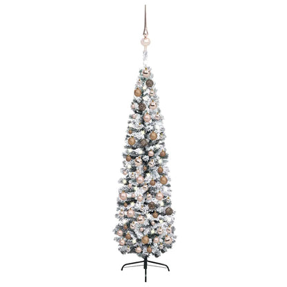 Slim Artificial Pre-Lit Christmas Tree With Ball Set