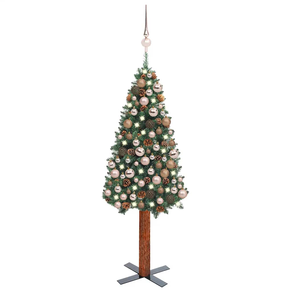 Slim Pre-Lit Christmas Tree With Ball Set Pvc