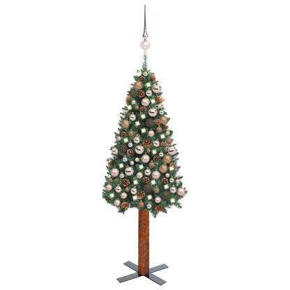 Slim Pre-Lit Christmas Tree With Ball Set Pvc