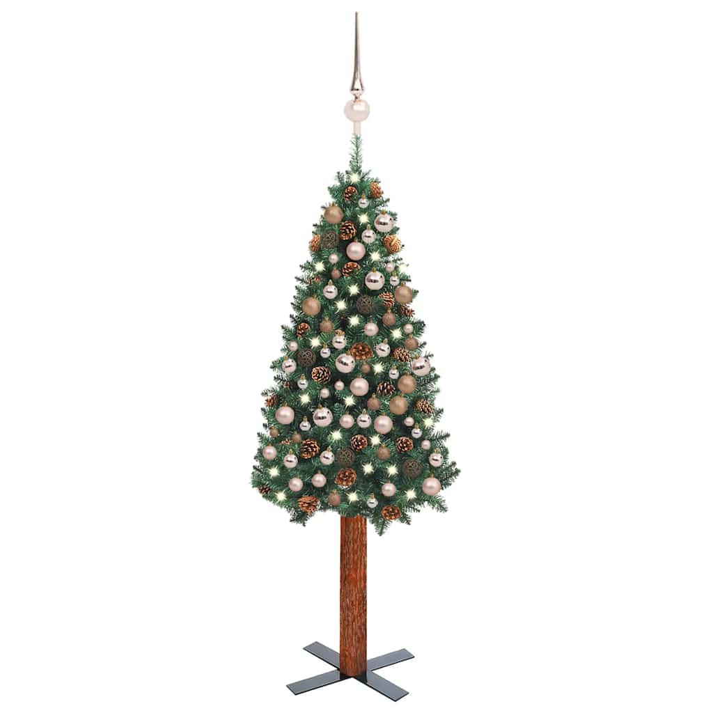 Slim Pre-Lit Christmas Tree With Ball Set Pvc