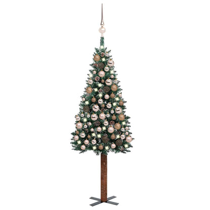 Slim Pre-Lit Christmas Tree With Ball Set Pvc