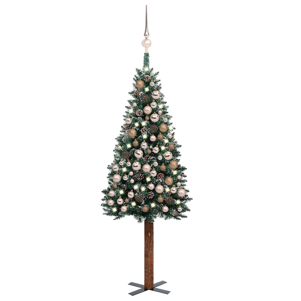Slim Pre-Lit Christmas Tree With Ball Set Pvc