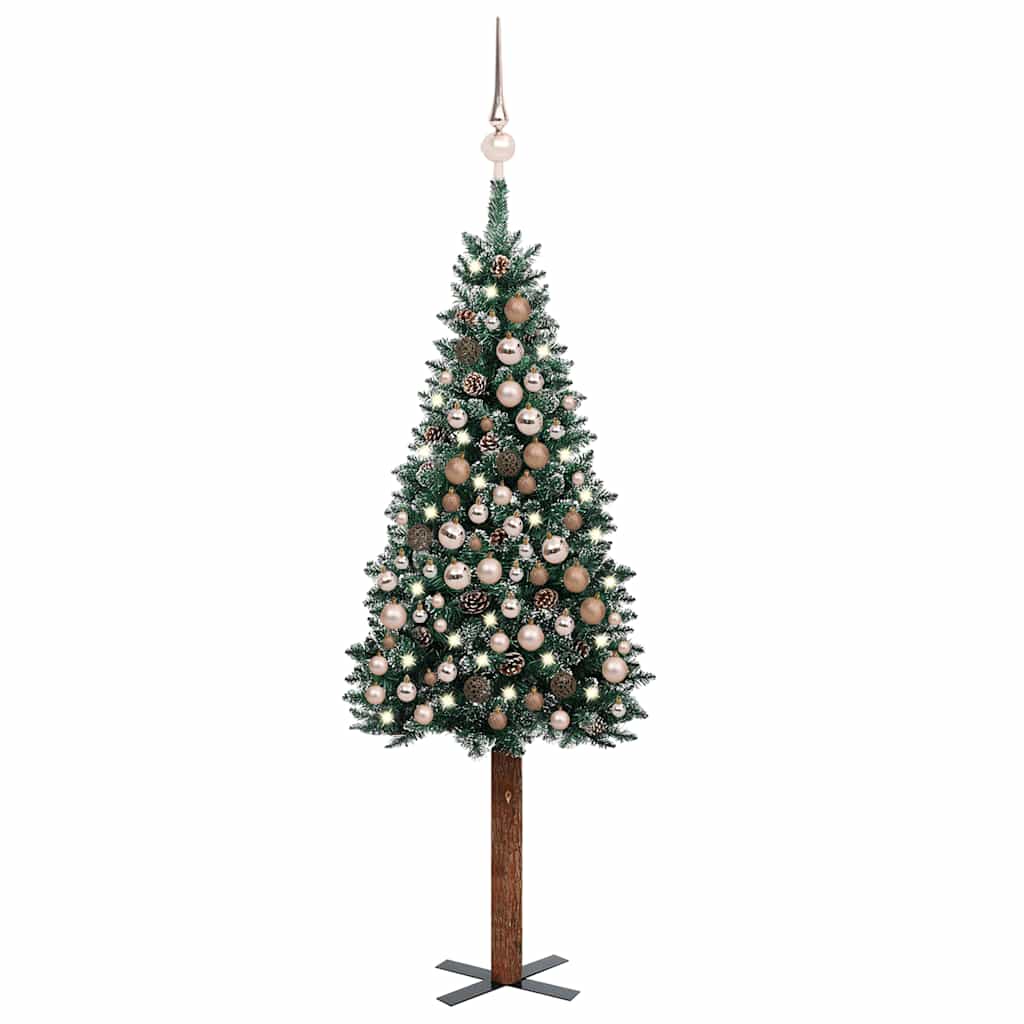 Slim Pre-Lit Christmas Tree With Ball Set Pvc