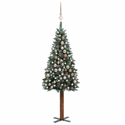 Slim Pre-Lit Christmas Tree With Ball Set Pvc