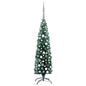 Slim Artificial Pre-Lit Christmas Tree With Ball Set