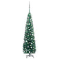 Slim Artificial Pre-Lit Christmas Tree With Ball Set
