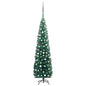 Slim Artificial Pre-Lit Christmas Tree With Ball Set
