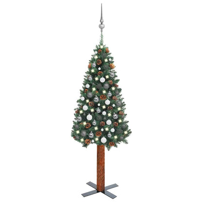Slim Pre-Lit Christmas Tree With Ball Set Pvc