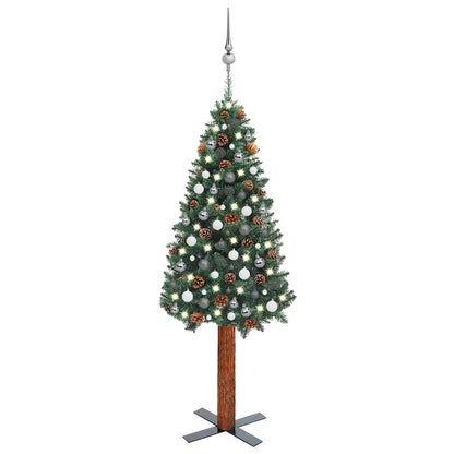 Slim Pre-Lit Christmas Tree With Ball Set Pvc