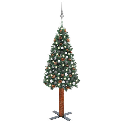Slim Pre-Lit Christmas Tree With Ball Set Pvc