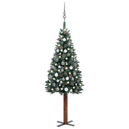 Slim Pre-Lit Christmas Tree With Ball Set Pvc