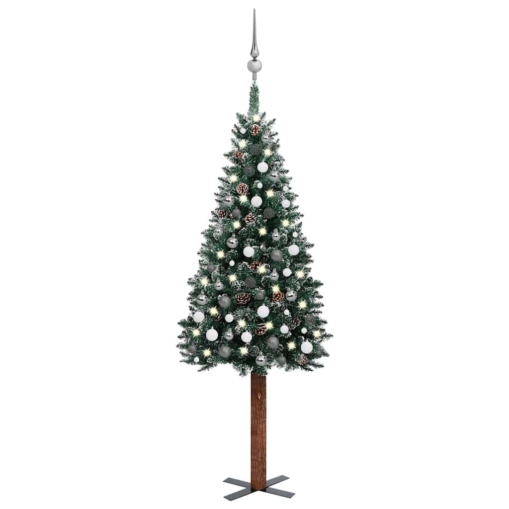 Slim Pre-Lit Christmas Tree With Ball Set Pvc