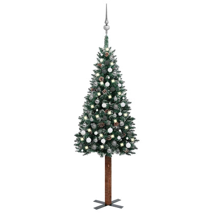 Slim Pre-Lit Christmas Tree With Ball Set Pvc
