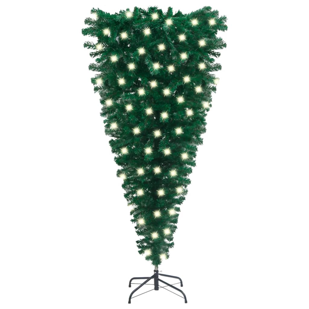 Upside-Down Artificial Pre-Lit Christmas Tree Green 240 Cm