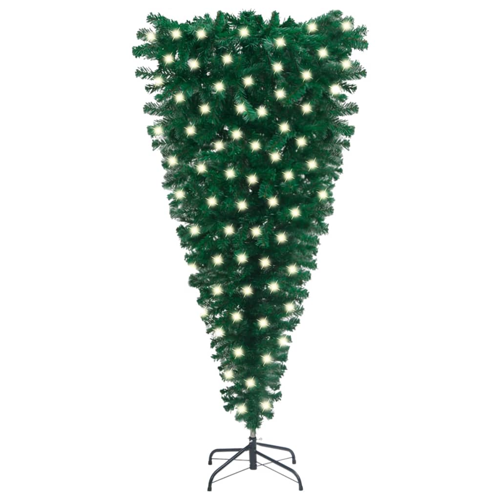 Upside-Down Artificial Pre-Lit Christmas Tree Green 240 Cm