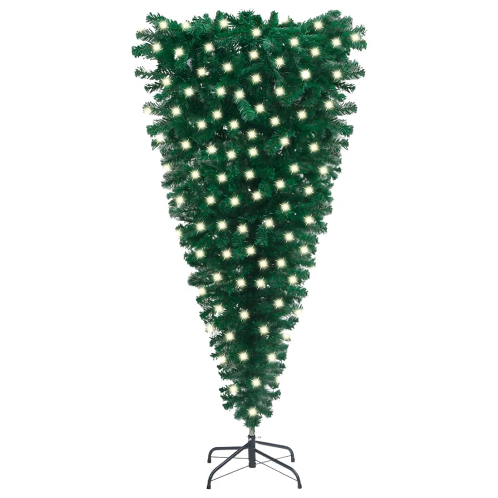 Upside-Down Artificial Pre-Lit Christmas Tree Green 240 Cm