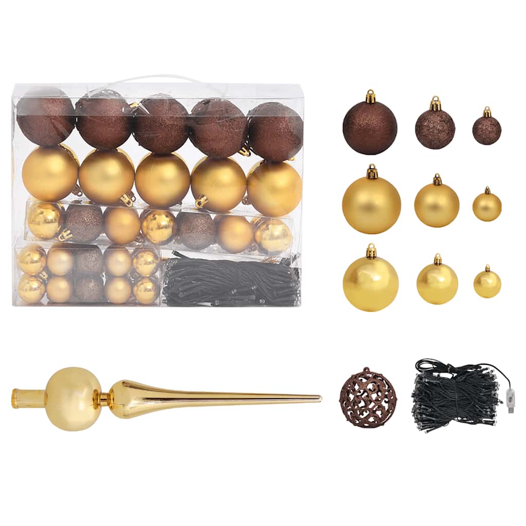 Upside-Down Artificial Pre-Lit Christmas Tree With Ball Set 210 Cm