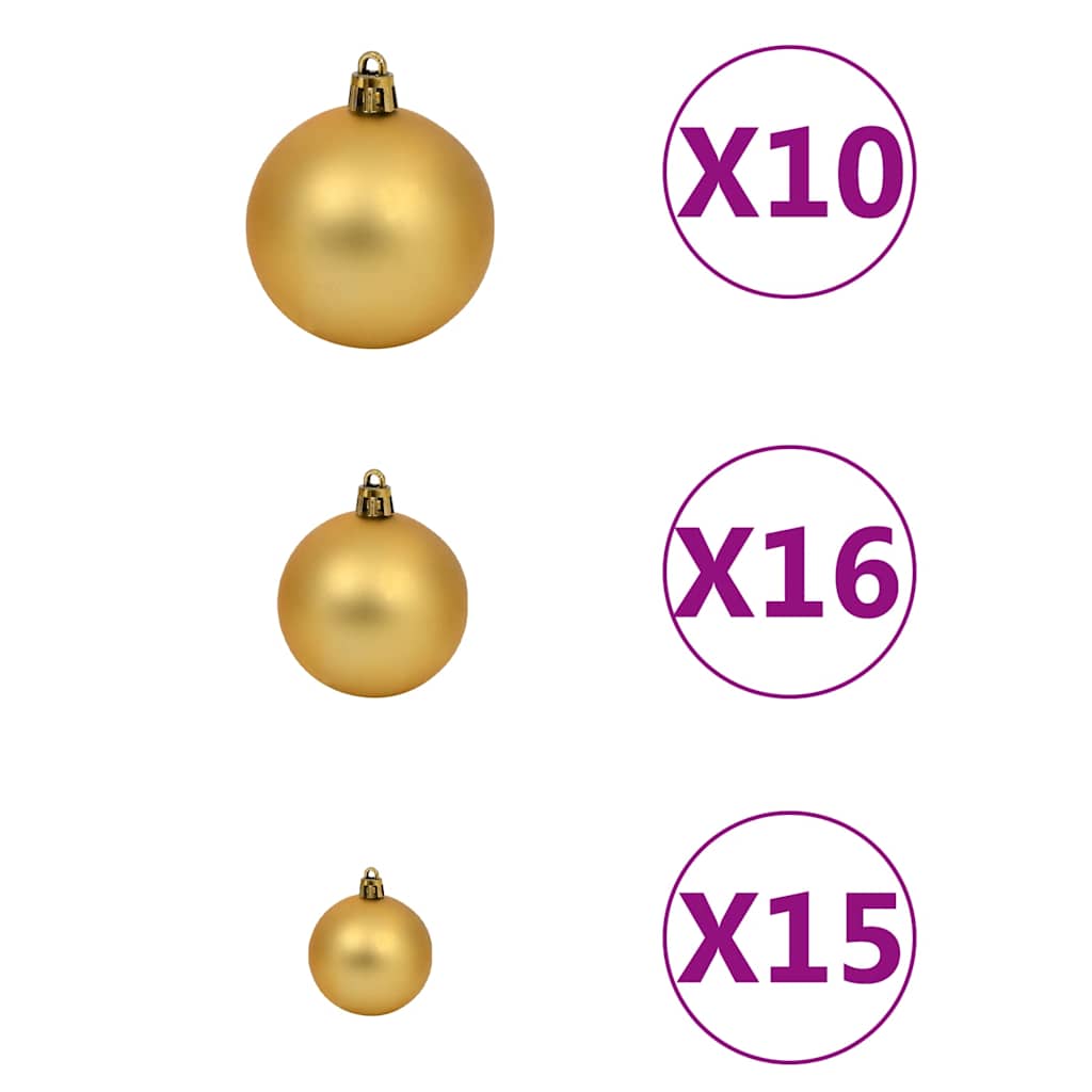 Upside-Down Artificial Pre-Lit Christmas Tree With Ball Set 210 Cm