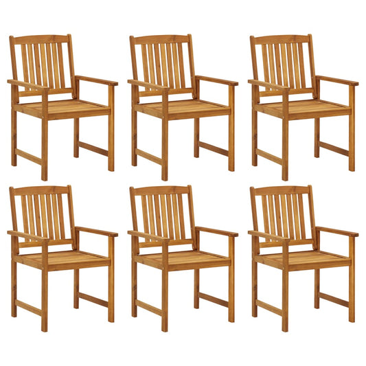 Garden Chairs 6 Pcs Solid Wood Acacia