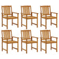 Garden Chairs 6 Pcs Solid Wood Acacia