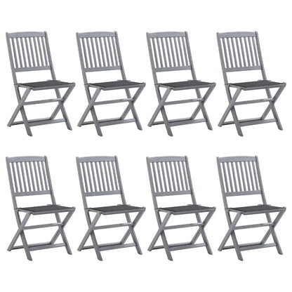 Folding Outdoor Chairs 4 Pcs With Cushions Solid Acacia Wood