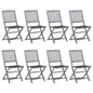 Folding Outdoor Chairs 4 Pcs With Cushions Solid Acacia Wood