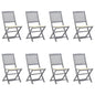 Folding Outdoor Chairs 4 Pcs With Cushions Solid Acacia Wood